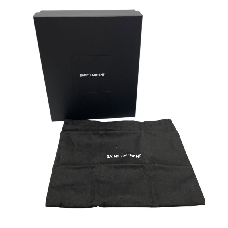 SAINT LAURENT Rive Gauche Roomy Shoulder Bag in White Grain Leather