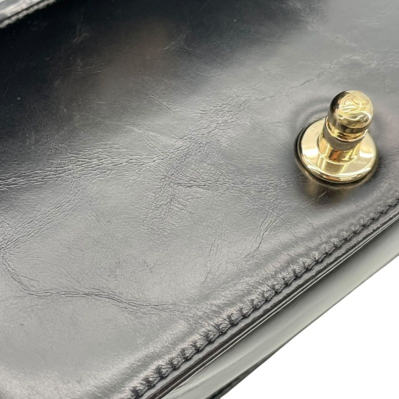 CHANEL Boy Chanel 20 Black Lambskin & Fur Shoulder Bag