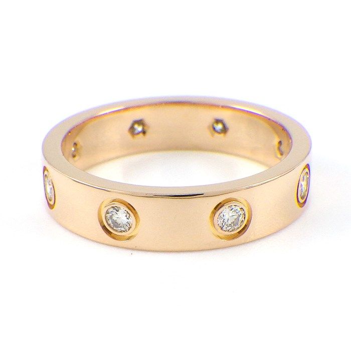 Cartier Love Ring SM with Diamonds in K18 Pink Gold - Size 8