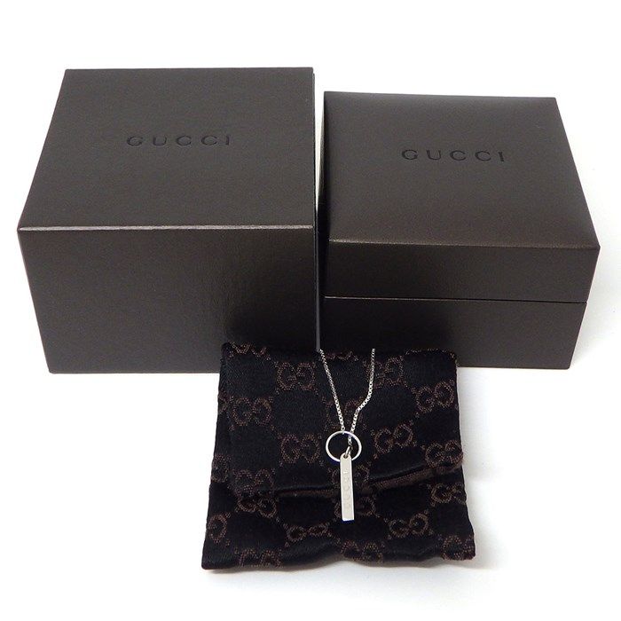 GUCCI Lariat Necklace in K18 White Gold - Exquisite Craftsmanship