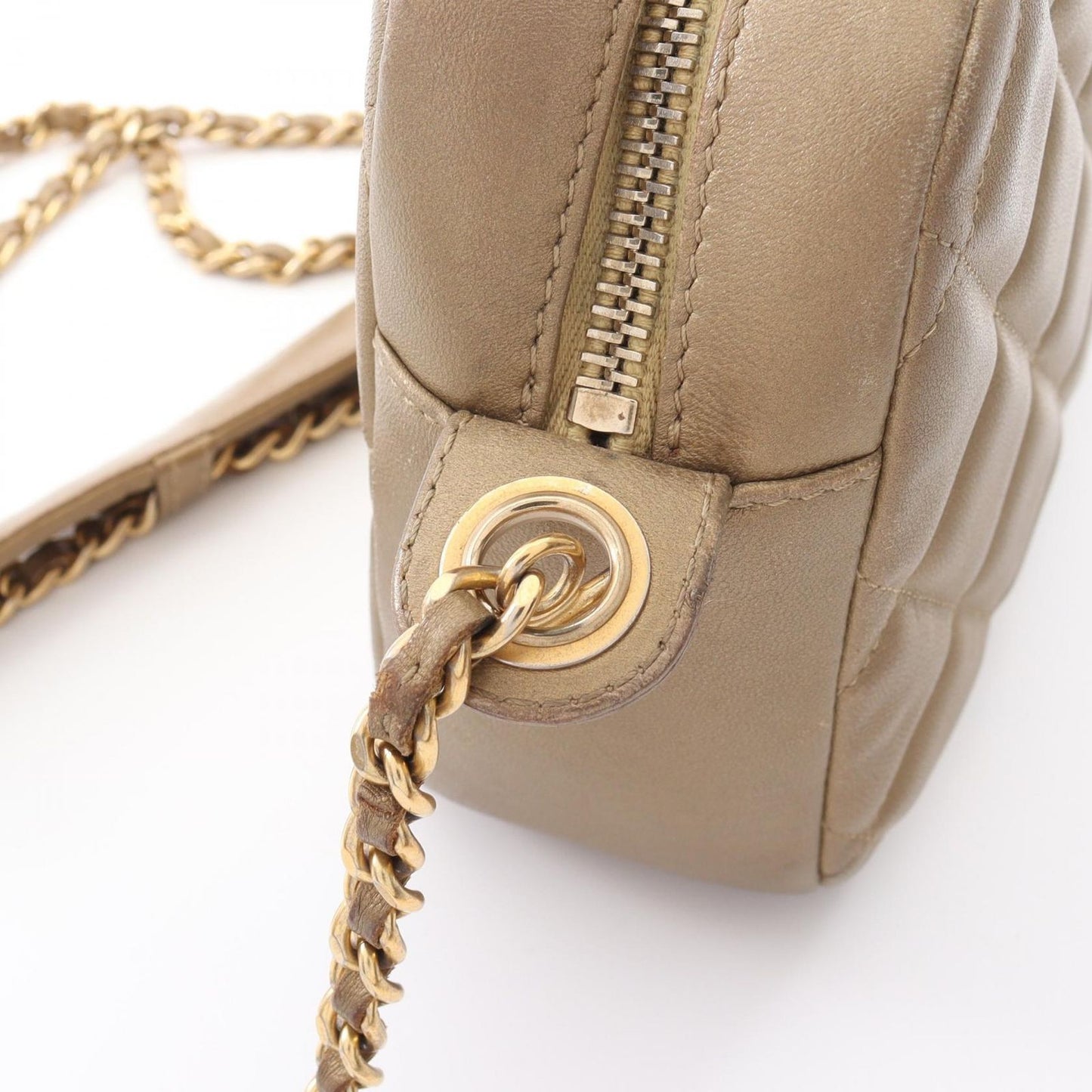 CHANEL Matelassé Camera Bag in Gold Lambskin - Exquisite Luxury