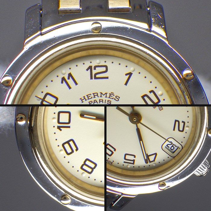 HERMES Clipper CL4.220 Quartz Watch with Ivory Dial - Exquisite Craftsmanship