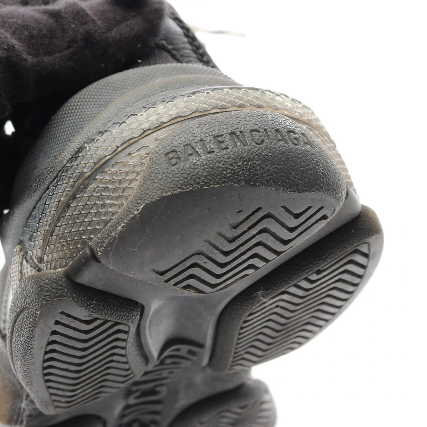 BALENCIAGA Triple S CLEAR SOLE Sneakers - Black Leather, Size 37