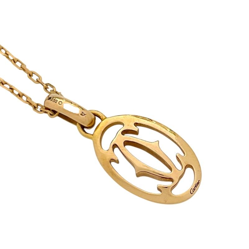 Cartier Double Logo Diamond Necklace in K18 Pink Gold