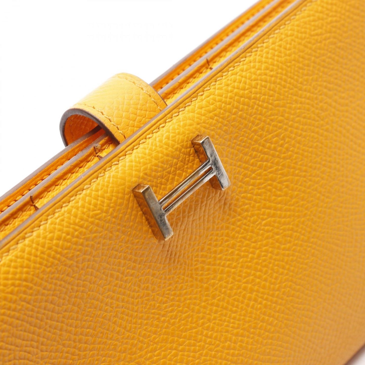 HERMES Yellow Epsom Leather Bearn Wallet - Timeless Elegance