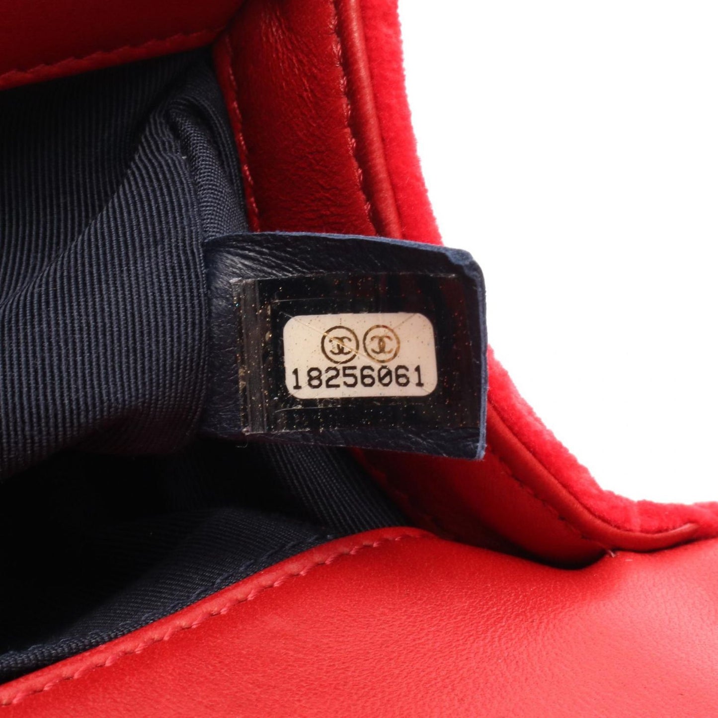 CHANEL Boy Chanel Small Shoulder Bag in Red/Green Fabric Canvas