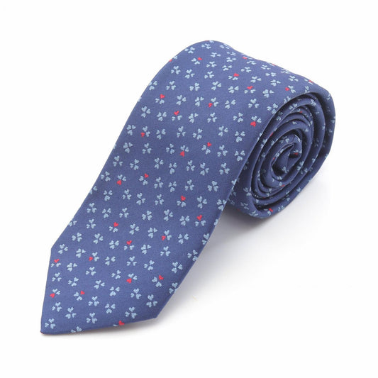 HERMES Silk Tie in Blue and Red - Unused Luxury Accessory