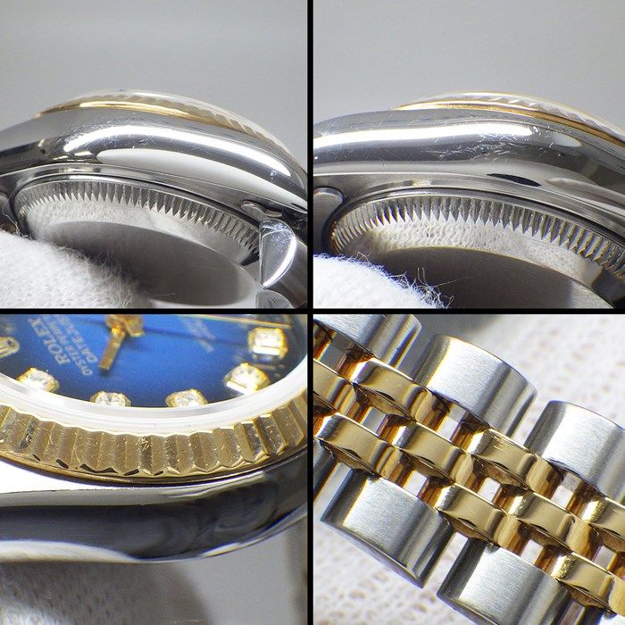 Rolex Datejust 69173G - Blue Gradient Dial with Diamond Indices