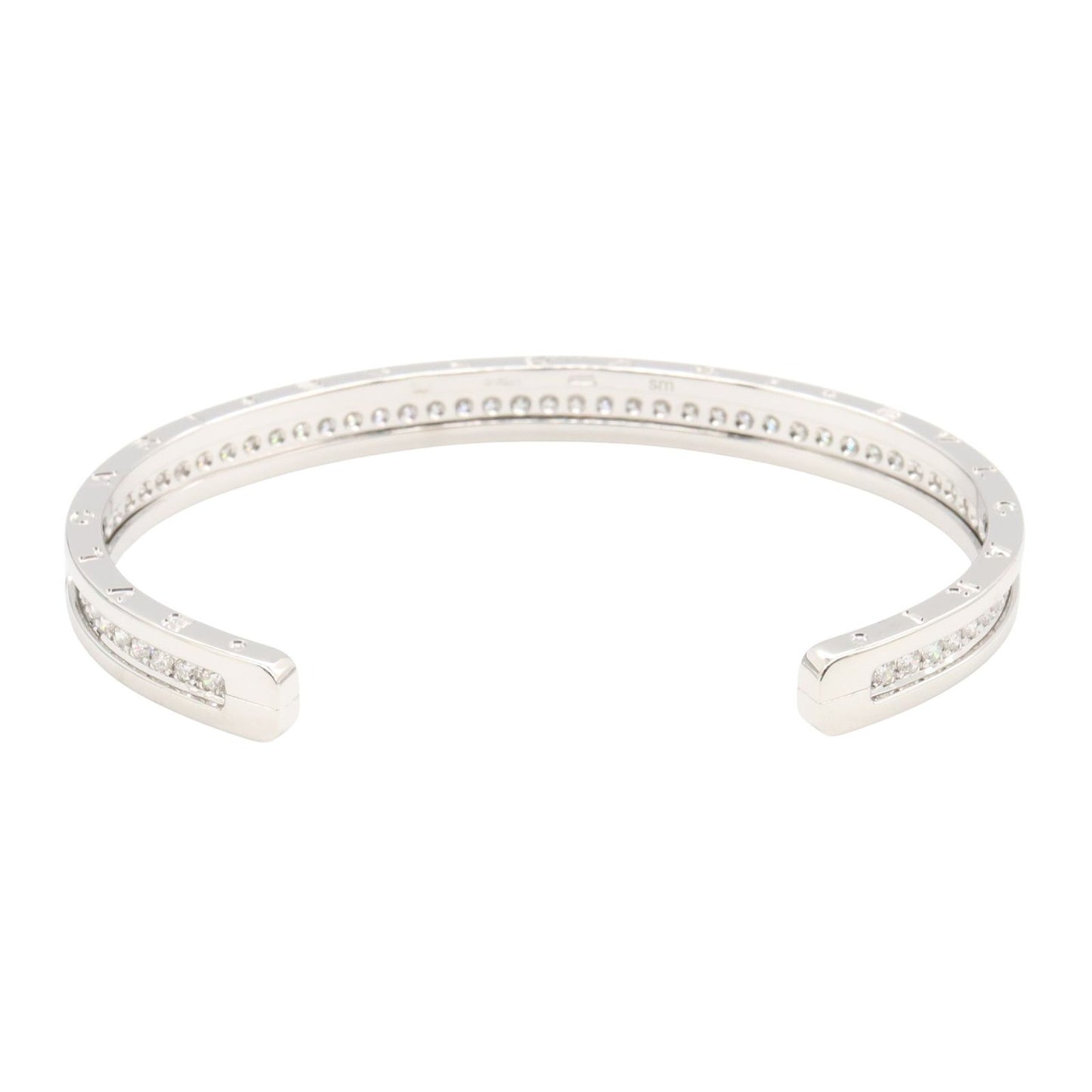 BVLGARI B.zero1 Open Bangle with Diamonds in 18K White Gold