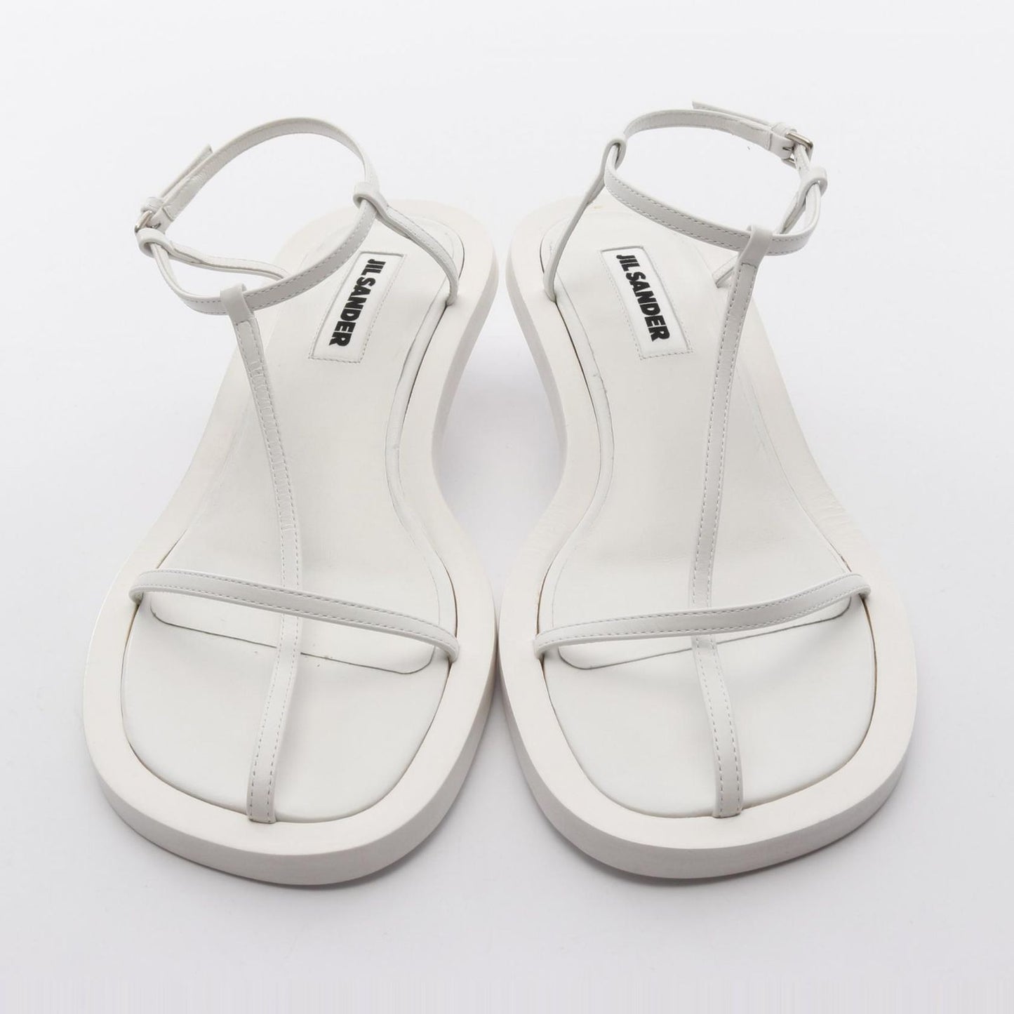 JIL SANDER White Leather Sandals - Timeless Elegance