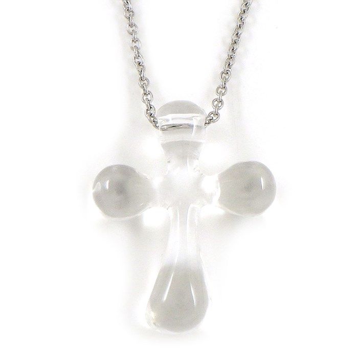 Tiffany & Co. Cross Necklace with Rock Crystal in Platinum PT950