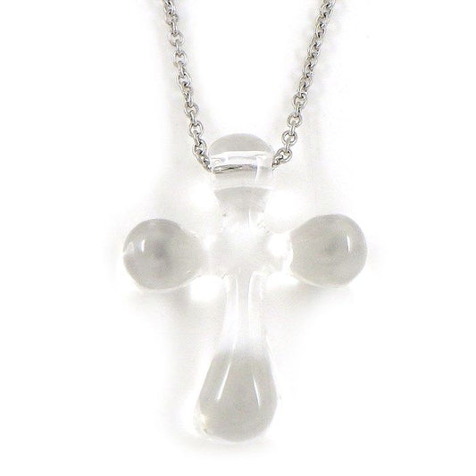Tiffany & Co. Cross Necklace with Rock Crystal in Platinum PT950