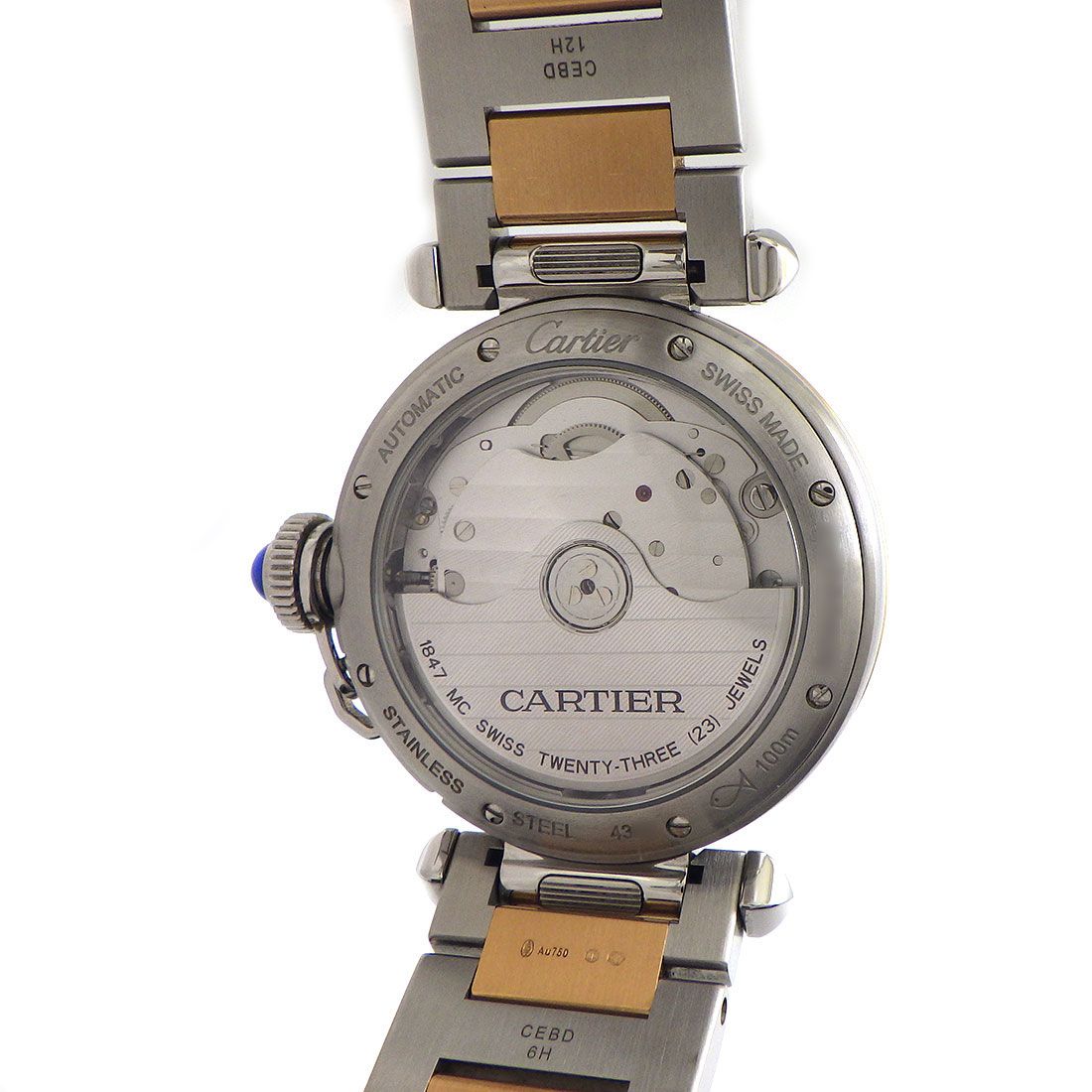 Cartier Pasha W2PA0008 Automatic Watch in K18 Pink Gold & Stainless Steel