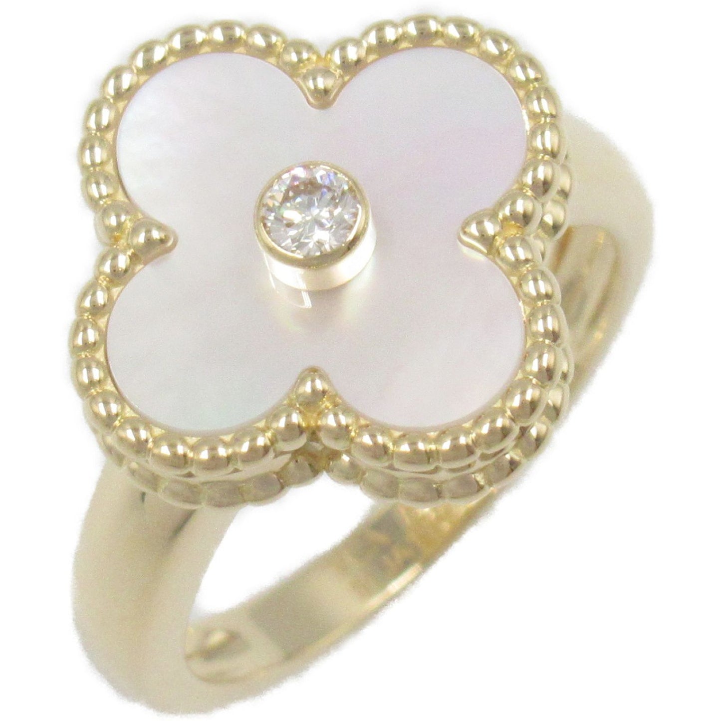 Van Cleef & Arpels Vintage Alhambra Mother of Pearl Ring in 18K Gold