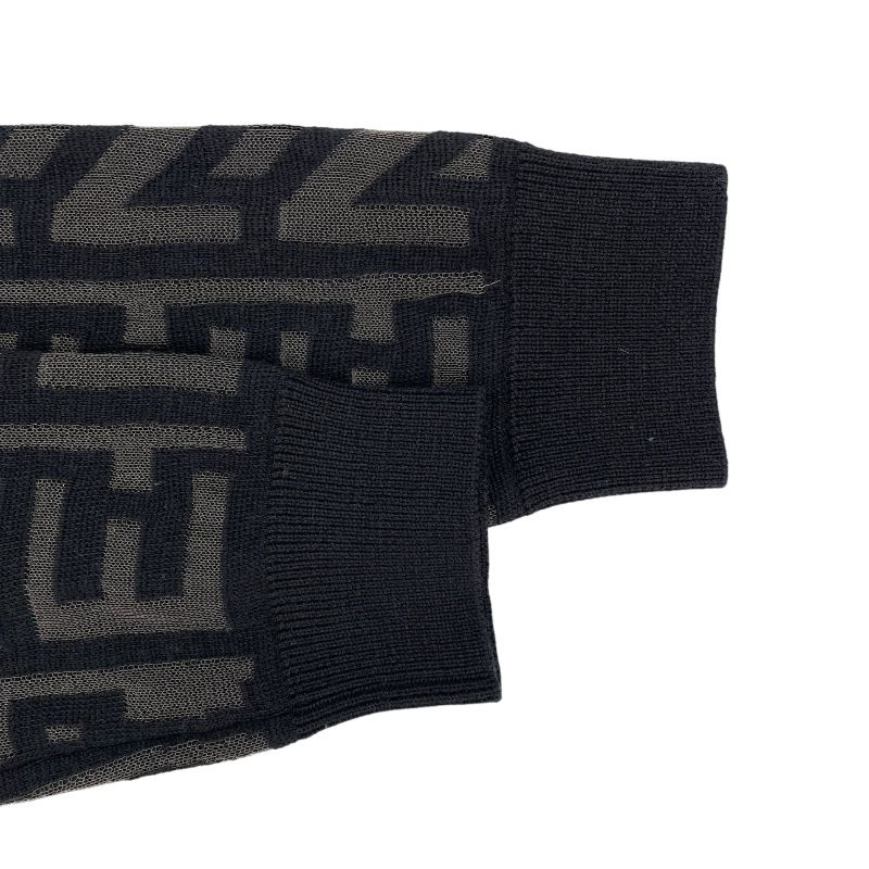 Fendi Logo Knit Sweater FXZ131 in Black - Men's Luxury Fashion