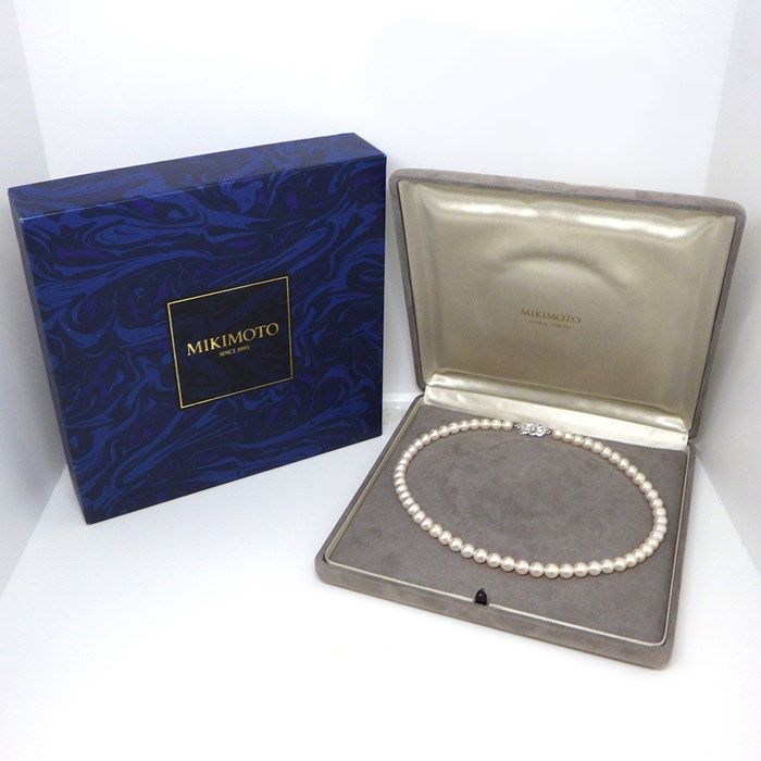 MIKIMOTO 7.0-7.5mm Pearl Necklace in Silver 925 - Exquisite Craftsmanship