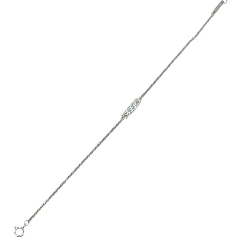 Tiffany & Co. Diamond Tag Chain Bracelet in Au750 Silver