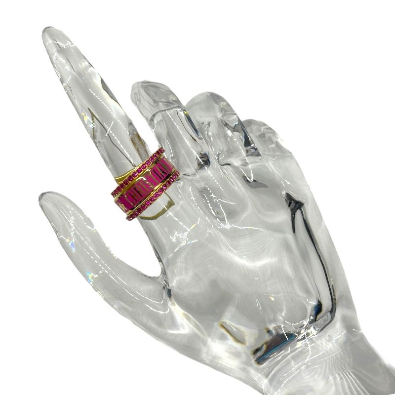 Christian Dior Code Triple Ring in Gold and Pink Metal