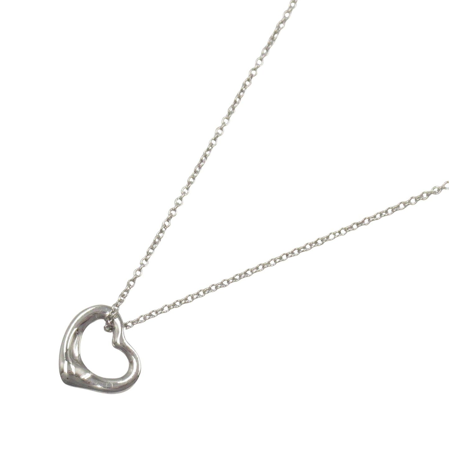TIFFANY & CO Open Heart Necklace in Platinum - Timeless Elegance