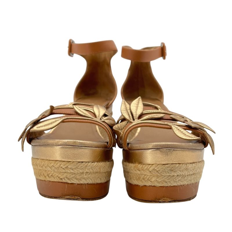 HERMES Brown Espadrille Sandals for Women - Size 37.5