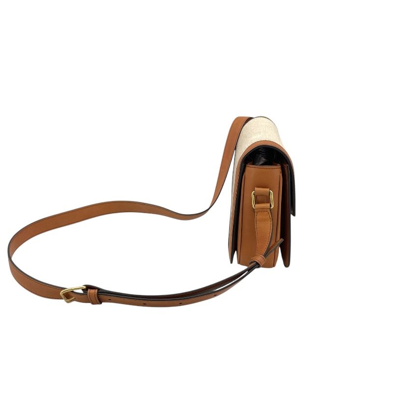 CELINE Classic Triomphe Bag in Natural Tan Textile - Timeless Elegance