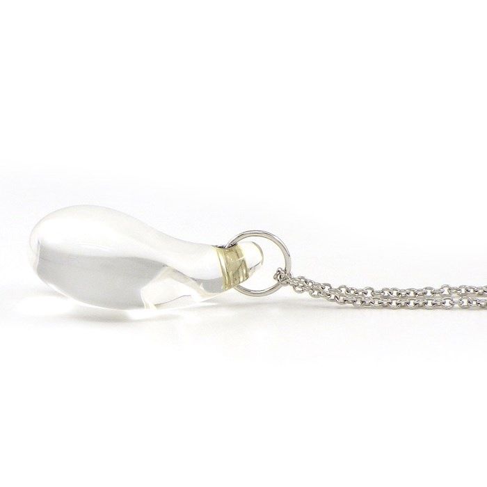 Tiffany & Co. Tear Drop Rock Crystal Necklace in Platinum PT950