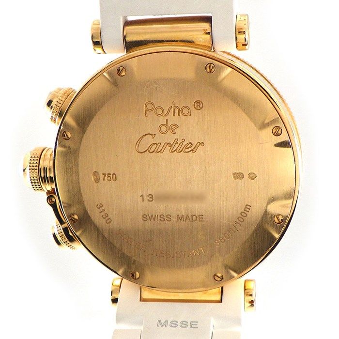 Cartier Pasha Sea Timer WJ130004 with Diamond Bezel & White Shell Dial