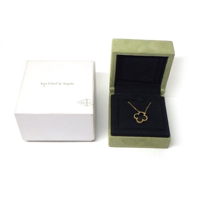 Van Cleef & Arpels Vintage Alhambra Necklace in Onyx & K18YG
