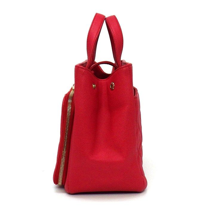 Chanel Business Affinity Handbag A93750 in Red Caviar Leather