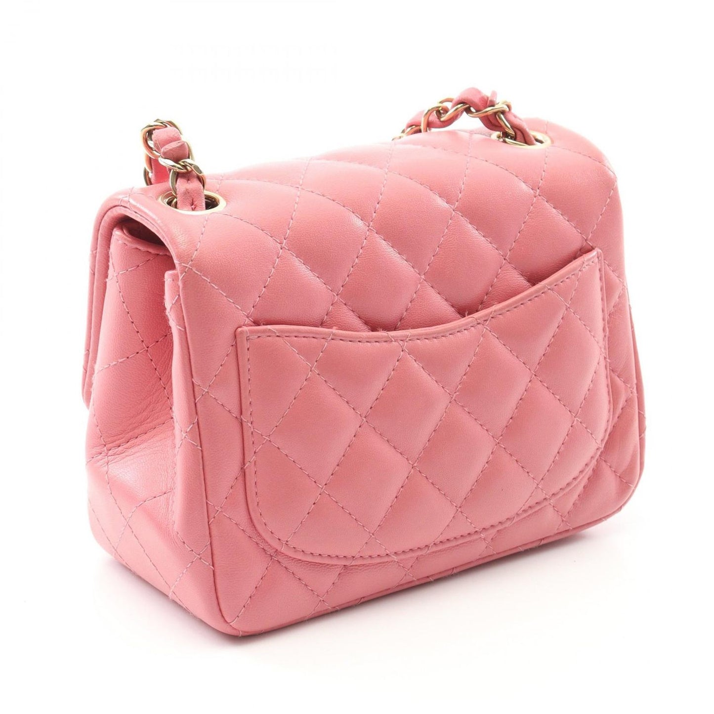 CHANEL Mini Matelassé Shoulder Bag in Pink Lambskin - A35200
