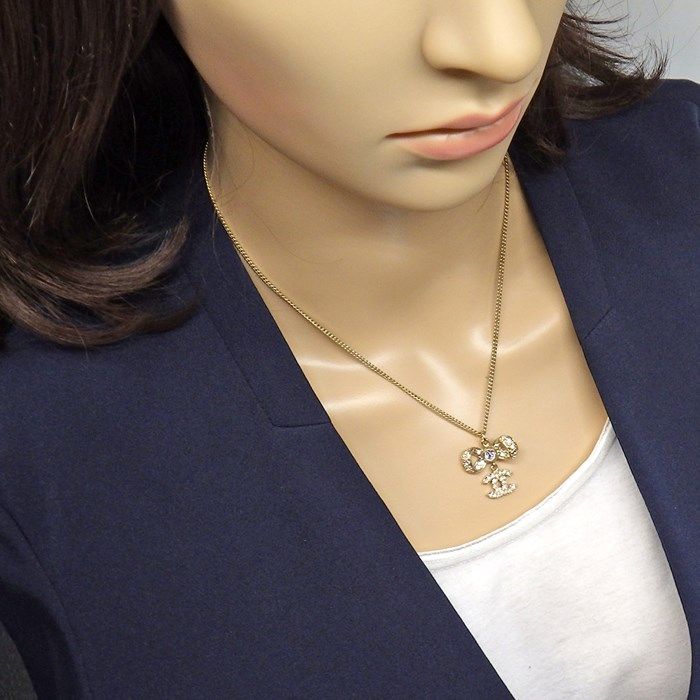 Chanel Coco Mark Necklace 2016 - Ribbon Motif with Strass