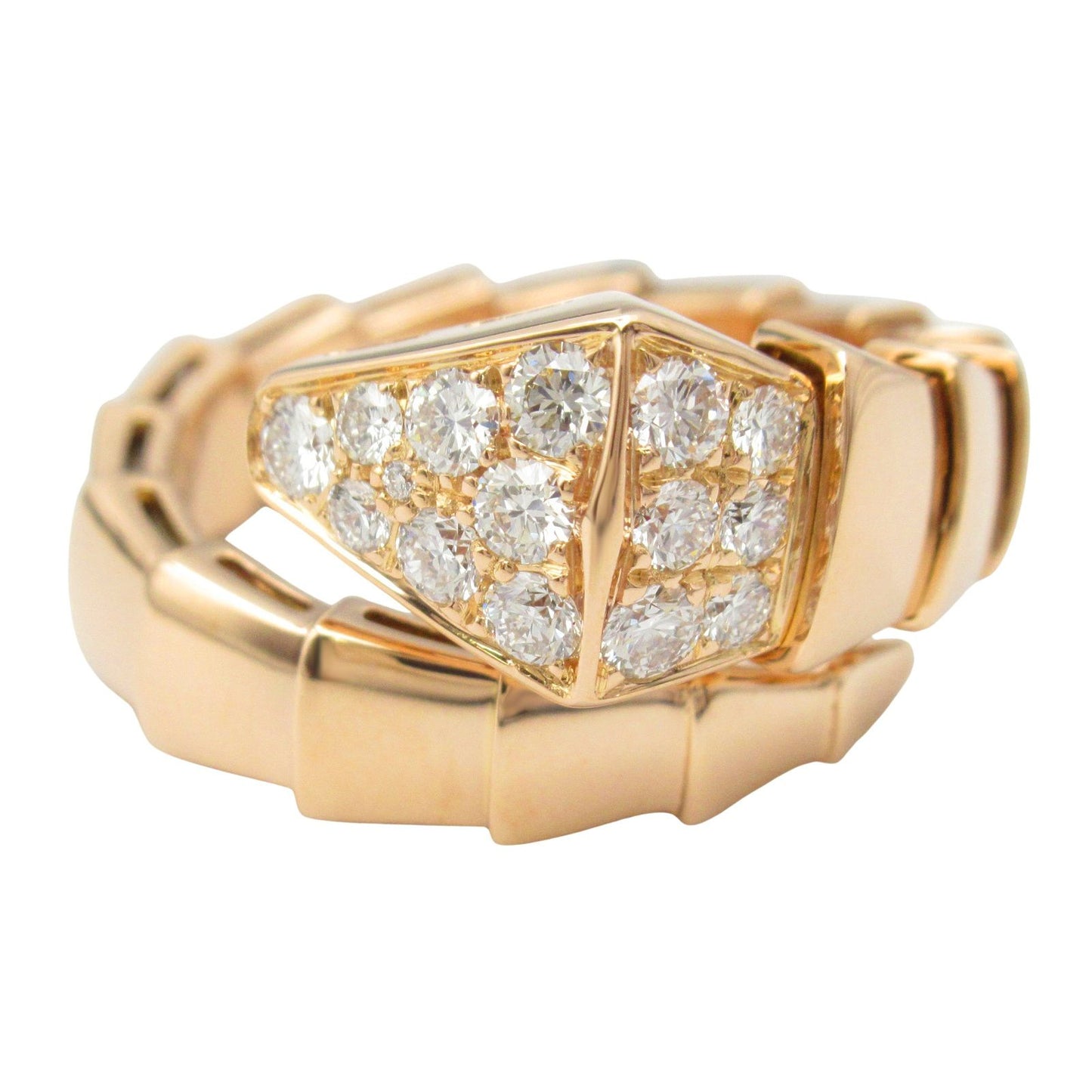 BVLGARI Serpenti L Diamond Ring in 18K Pink Gold