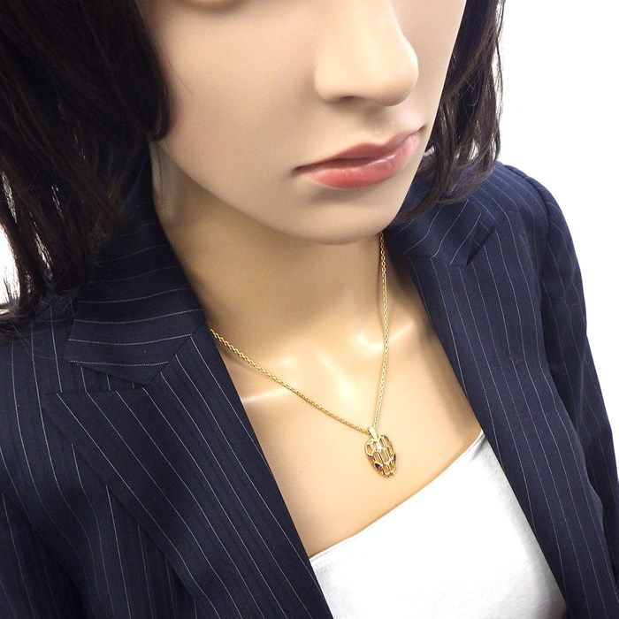 BVLGARI Serpenti Small Snake Motif Necklace with Amethyst