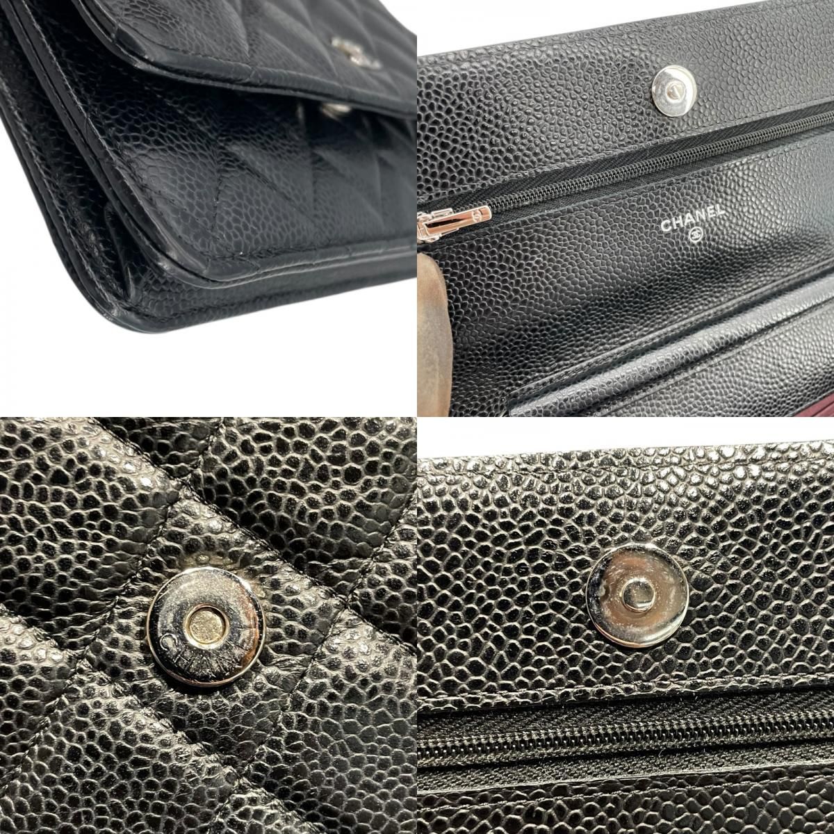 CHANEL Matelassé Chain Shoulder Bag AP0250 - Black Caviar Skin