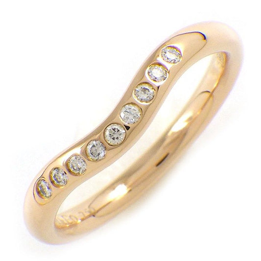 Tiffany & Co. Curved Band Ring with 0.06ct Diamonds in K18 Pink Gold