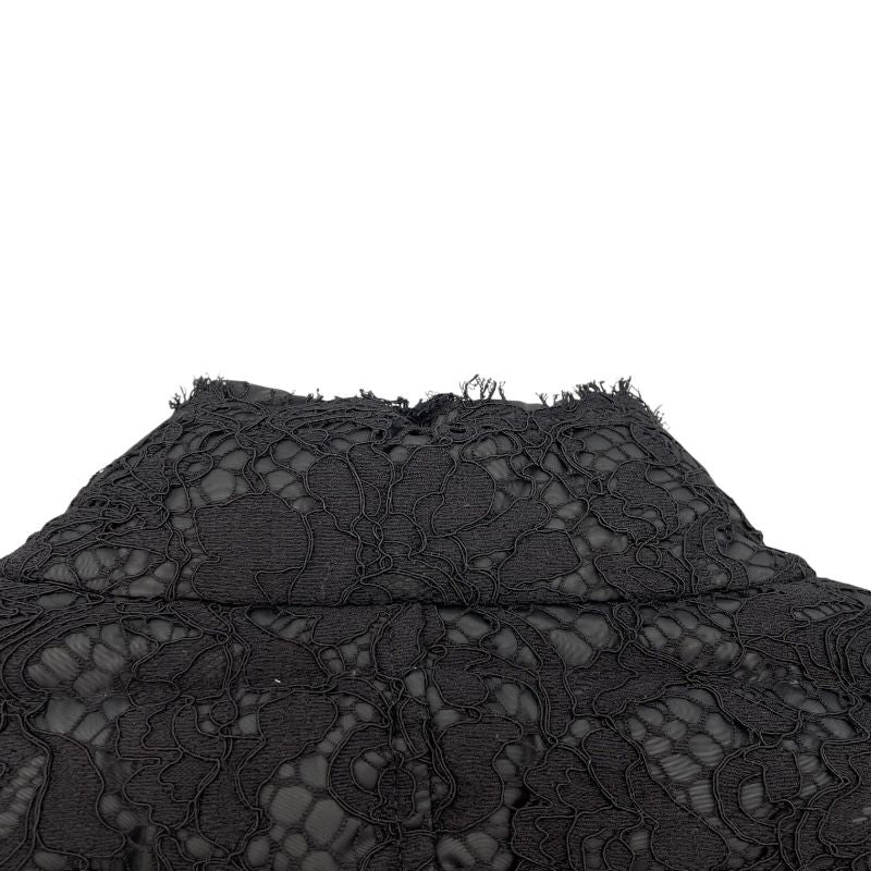 Valentino Sub-Zero Lace Long Down Coat - Black, Size 42