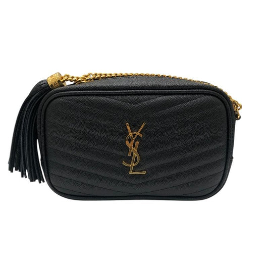 Saint Laurent Rive Gauche Roomy Shoulder Bag in Black Grain Calfskin
