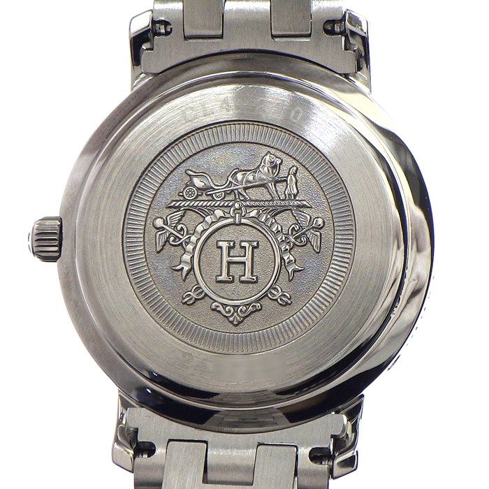 HERMES Clipper CL4.210 Quartz Watch with White Shell Dial