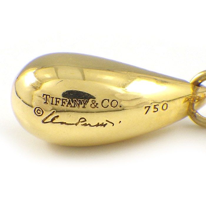 Tiffany & Co. K18YG Tear Drop Necklace - Exquisite Elegance