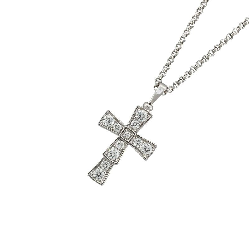 BVLGARI Serpenti Cross Diamond Necklace in 750WG