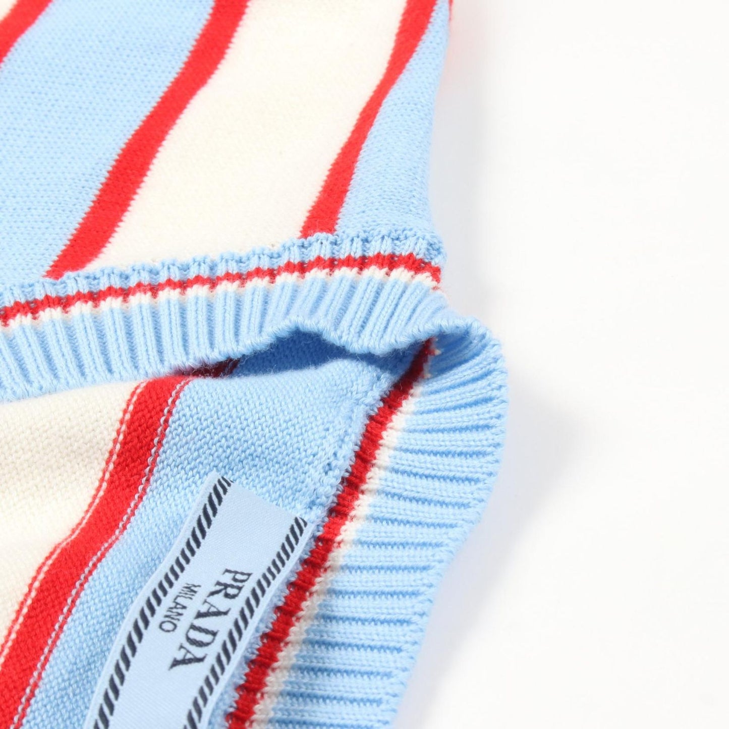 PRADA Striped Cotton Crew Neck Sweater - Timeless Elegance