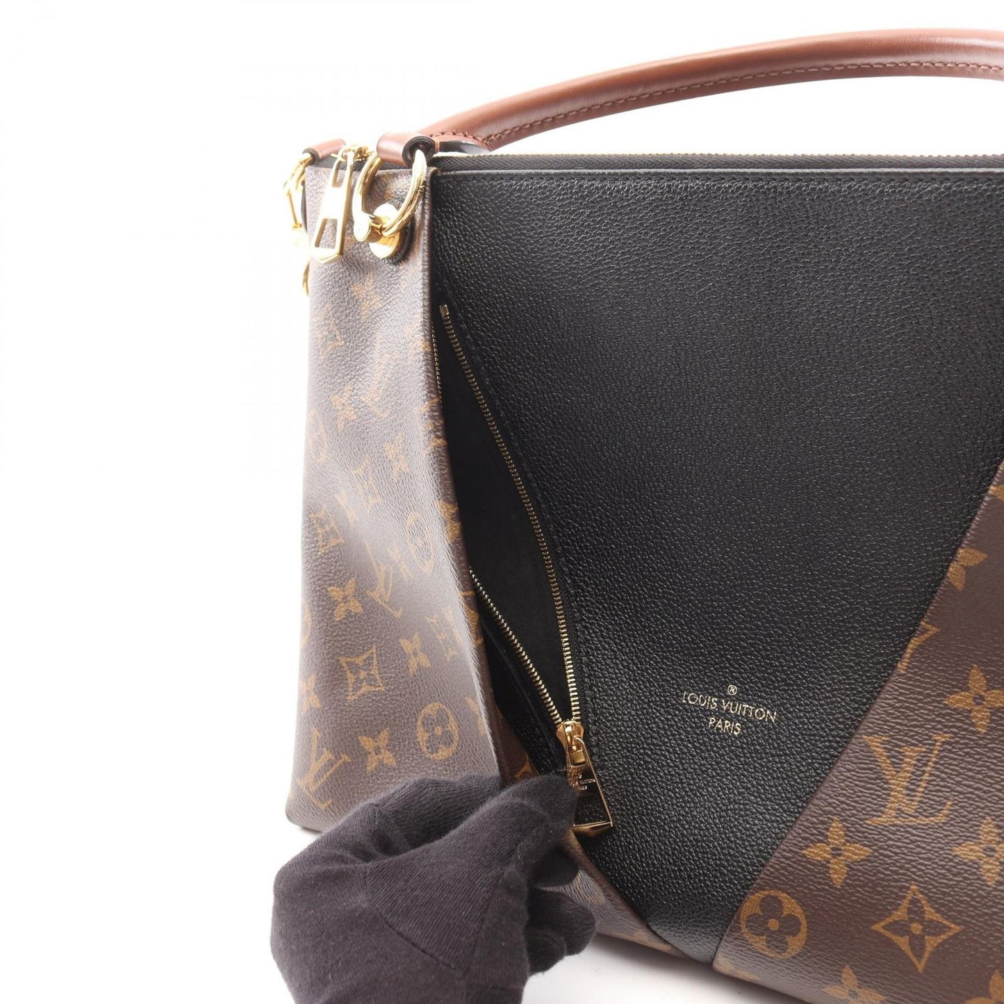 Louis Vuitton V Tote MM Handbag - Noir PVC Coated Canvas