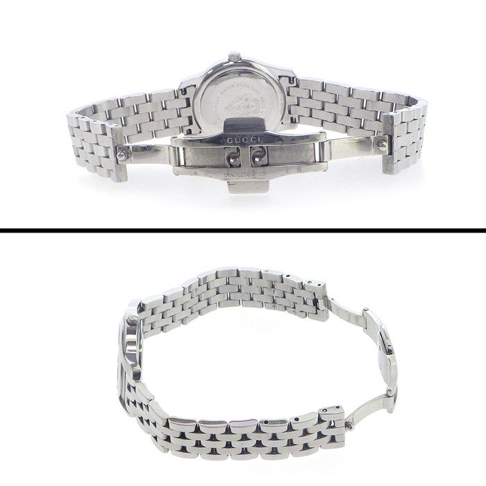 GUCCI 5500L Quartz Watch with Diamond Index and White Shell Dial