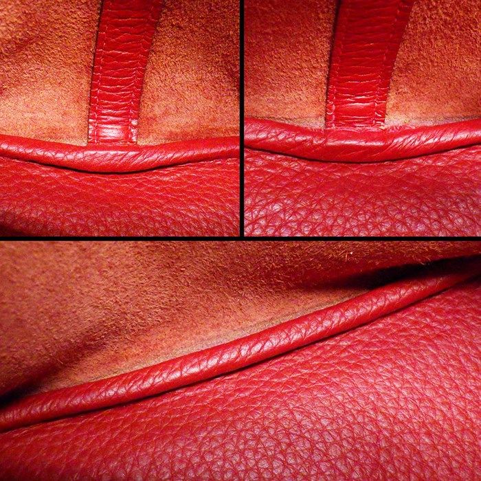 HERMES Picotin PM Handbag in Red Togo Leather - 2005 Edition