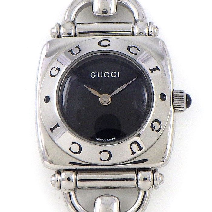GUCCI Horsebit 6400L Black Dial Stainless Steel Quartz Watch