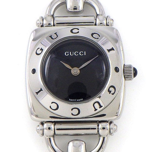 GUCCI Horsebit 6400L Black Dial Stainless Steel Quartz Watch
