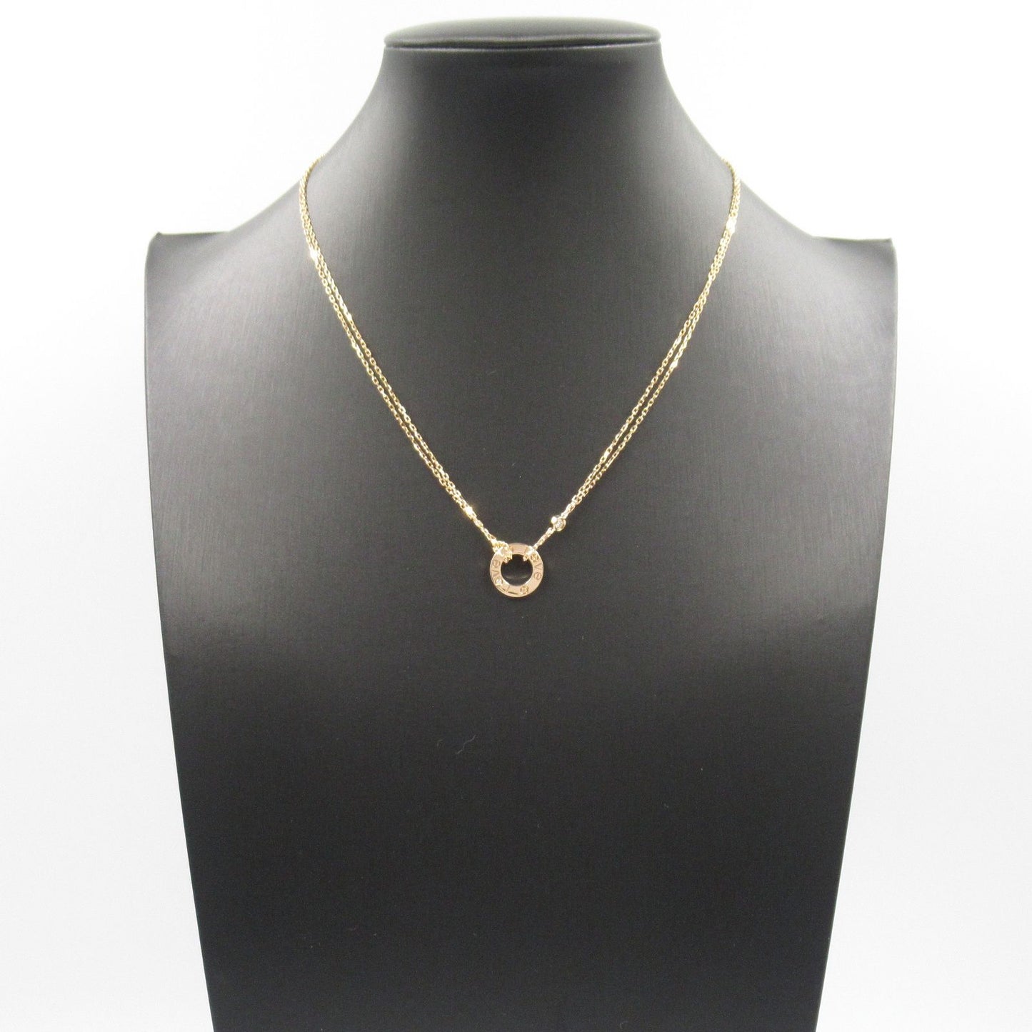 CARTIER Love Circle Necklace in K18 Pink Gold with Diamonds