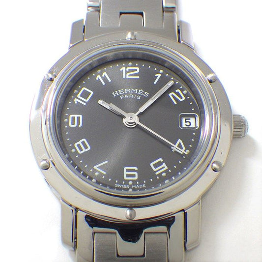 HERMES Clipper CL4.210 Date Quartz Watch - Sunray Gray Dial