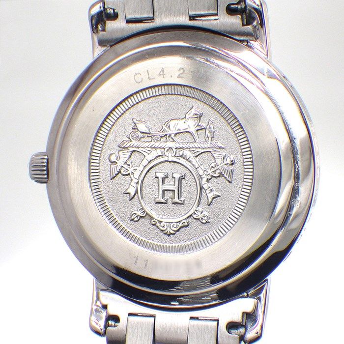 HERMES Clipper CL4.210 Quartz Watch - White Dial, Stainless Steel