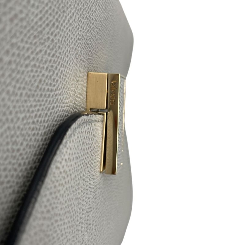 VALEXTRA Iside Medium Grey Leather Shoulder Bag - Timeless Elegance
